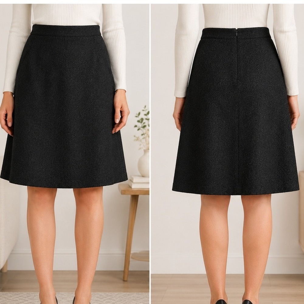 Kate Spade Skirt The Rules Women 0 Charcoal Gray Wool Blend A-Line Pockets